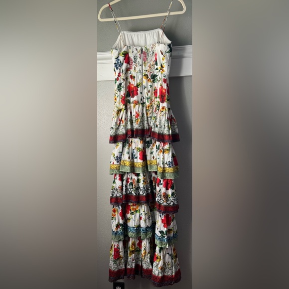 New ALICE + OLIVIA Valencia Floral Tiered Maxi Dress Size 2 - Picture 7 of 13